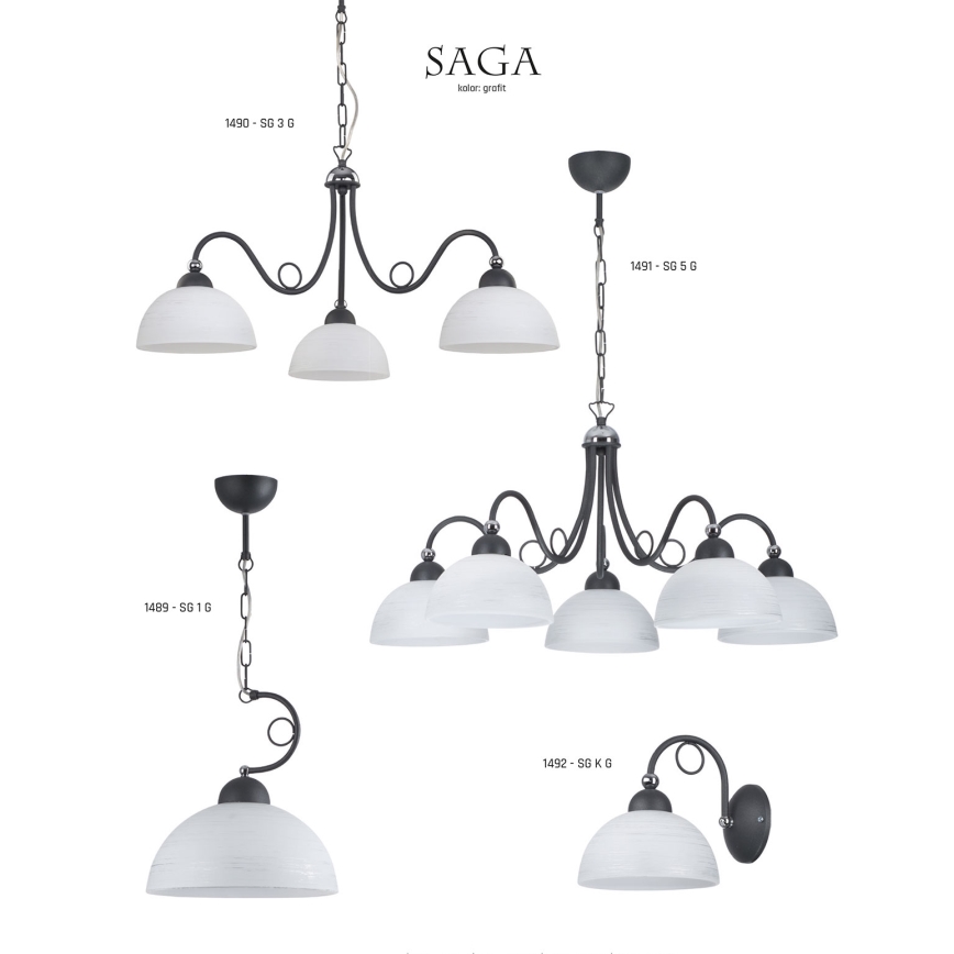 Jupiter 1492 - Fali lámpa SAGA 1xE27/60W/230V