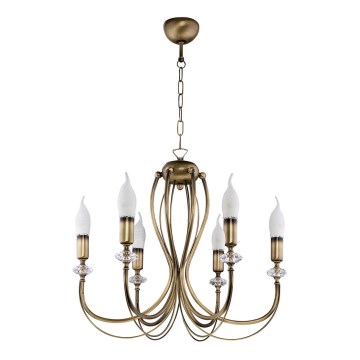 Jupiter 1612 - Csillár láncon MELODY 6xE14/40W/230V bronz patina