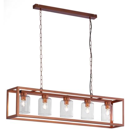 Jupiter 1804 - MC5 - Csillár láncon MACARI 5xE27/60W/230V réz