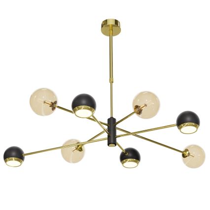 Jupiter 1972 - Csillár rúdon MOKA 4xGU10/10W/230V + 4xG9/10W/230V arany/fekete/bézs