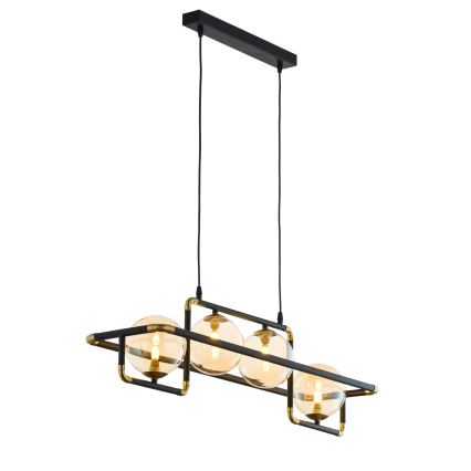 Jupiter 1983 - Csillár zsinóron ZAFRA 4xG9/10W/230V fekete/bézs