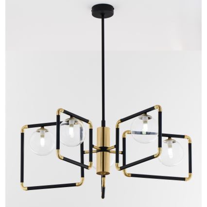 Jupiter 1985 - Csillár rúdon IBRA 5xG9/10W/230V fekete/arany