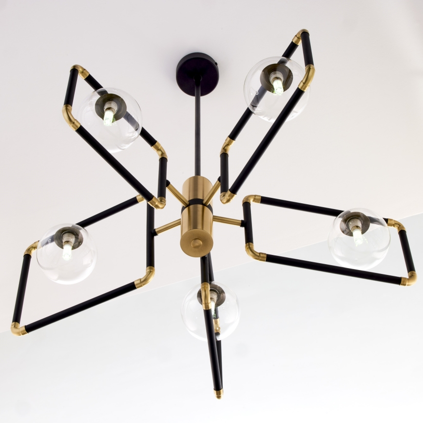 Jupiter 1985 - Csillár rúdon IBRA 5xG9/10W/230V fekete/arany