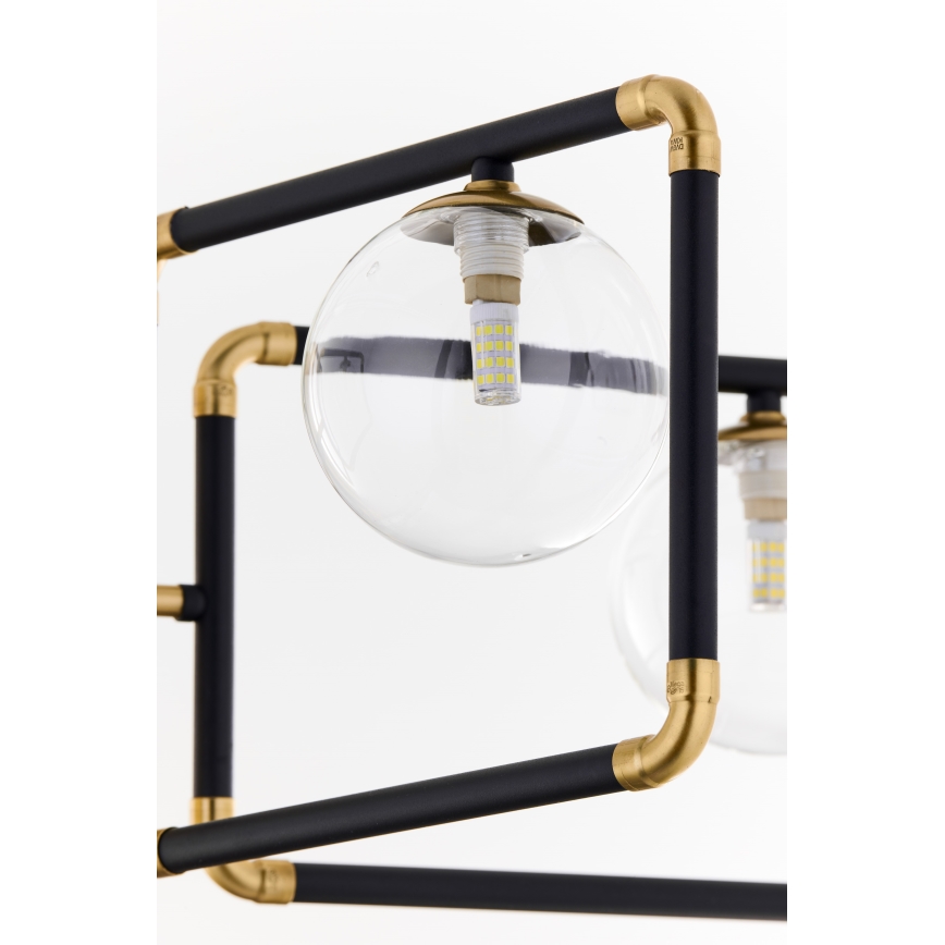 Jupiter 1985 - Csillár rúdon IBRA 5xG9/10W/230V fekete/arany