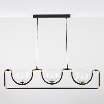 Jupiter 1990 - Csillár zsinóron HANZA 3xG9/10W/230V fekete/arany