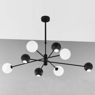Jupiter 1998 - Csillár rúdon MOKA 4xGU10/10W/230V + 4xG9/10W/230V fekete/fehér