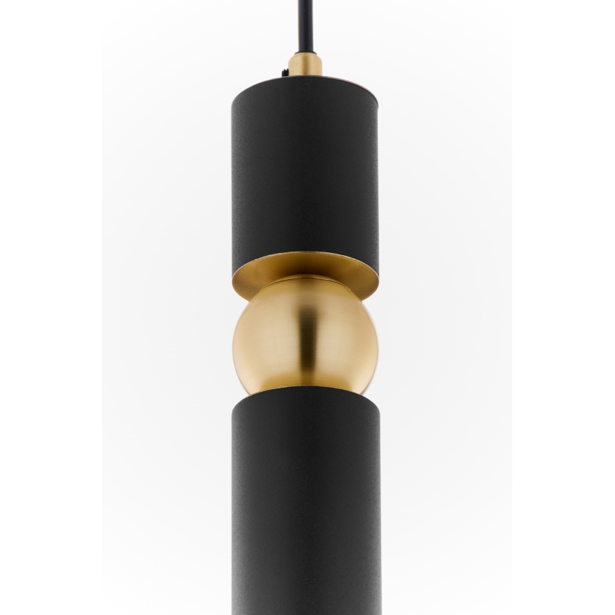 Jupiter 2003 - Csillár zsinóron ALAS 1xGU10/10W/230V fekete/arany