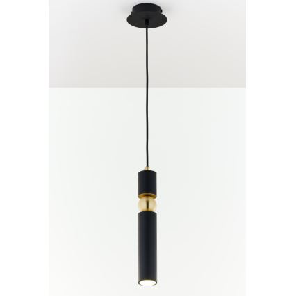 Jupiter 2003 - Csillár zsinóron ALAS 1xGU10/10W/230V fekete/arany