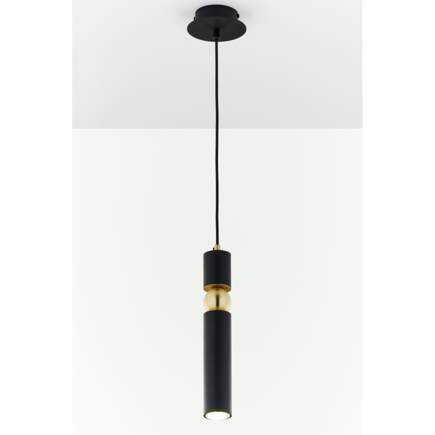 Jupiter 2003 - Csillár zsinóron ALAS 1xGU10/10W/230V fekete/arany