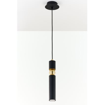 Jupiter 2003 - Csillár zsinóron ALAS 1xGU10/10W/230V fekete/arany