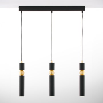 Jupiter 2004 - Csillár zsinóron ALAS 3xGU10/10W/230V fekete/arany