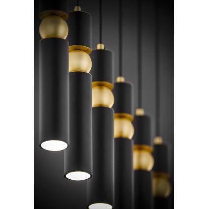 Jupiter 2005 - Csillár zsinóron ALAS 6xGU10/10W/230V fekete/arany