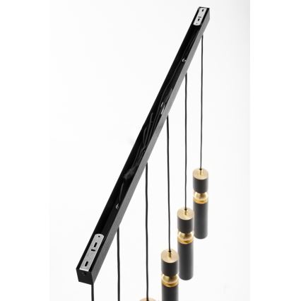 Jupiter 2005 - Csillár zsinóron ALAS 6xGU10/10W/230V fekete/arany