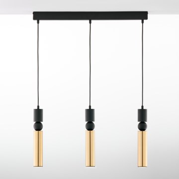 Jupiter 2007 - Csillár zsinóron ALAS 3xGU10/10W/230V arany/fekete