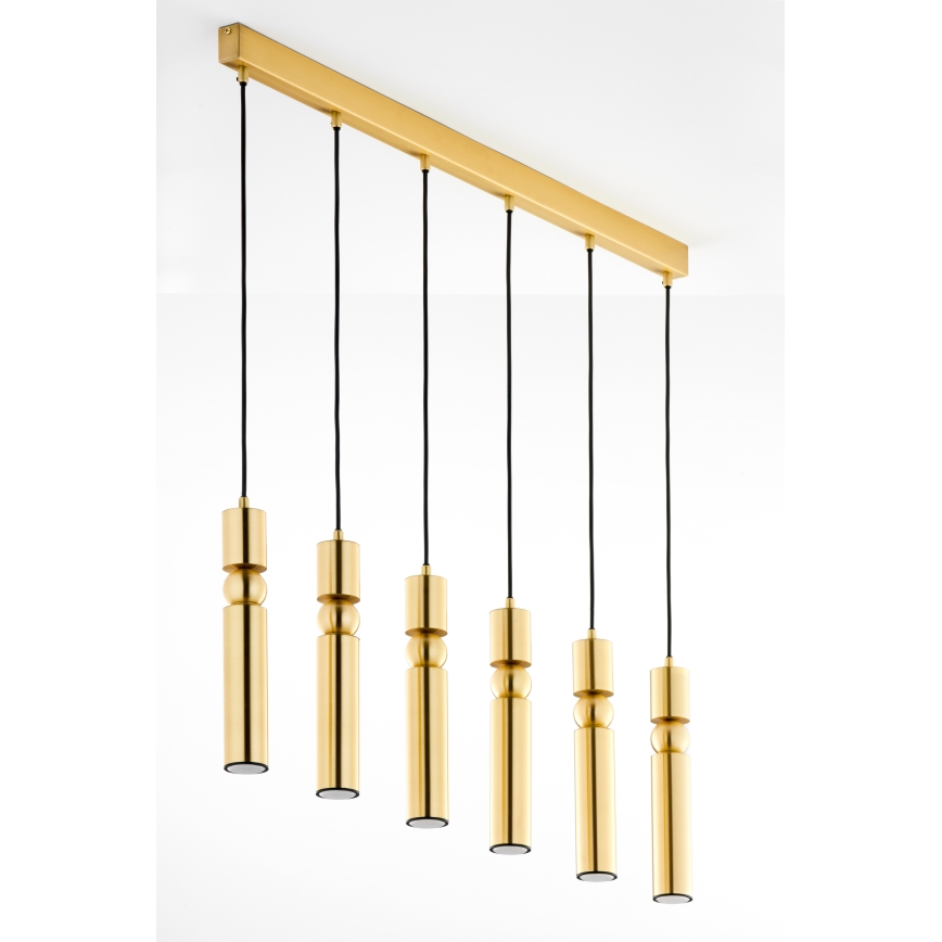 Jupiter 2011 - Csillár zsinóron ALAS 6xGU10/10W/230V arany