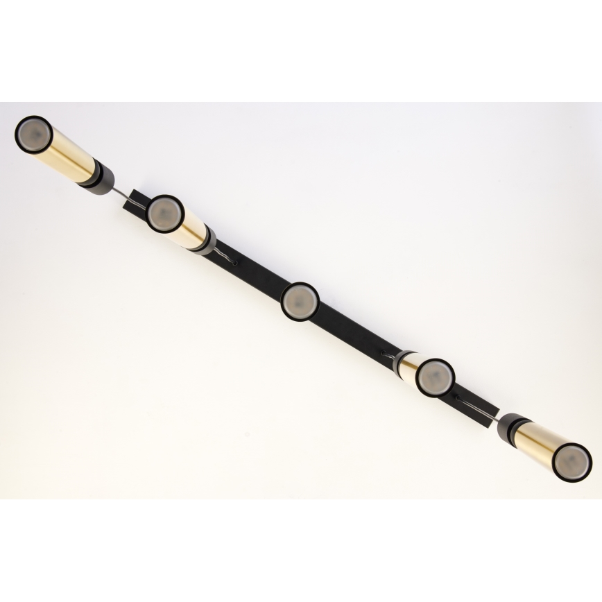 Jupiter 2012 - Csillár zsinóron ALAS 5xGU10/10W/230V fekete/arany