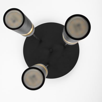 Jupiter 2013 - Csillár zsinóron ALAS 3xGU10/10W/230V fekete/arany