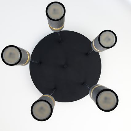 Jupiter 2014 - Csillár zsinóron ALAS 5xGU10/10W/230V fekete/arany