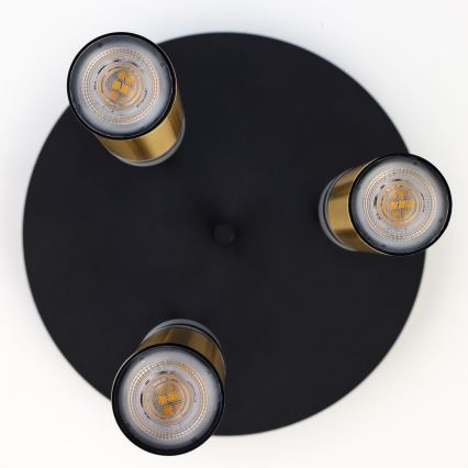 Jupiter 2016 - Csillár zsinóron ALAS 3xGU10/10W/230V arany/fekete