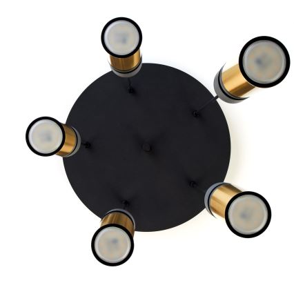 Jupiter 2017 - Csillár zsinóron ALAS 5xGU10/10W/230V arany/fekete