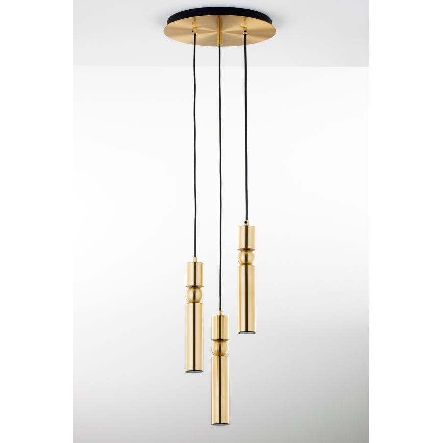 Jupiter 2019 - Csillár zsinóron ALAS 3xGU10/10W/230V arany