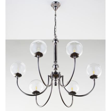 Jupiter 2022 - Csillár láncon BRILLANTE 6xG9/10W/230V fényezett króm