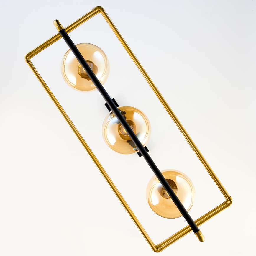 Jupiter 2027 - Csillár zsinóron FIORI 3xG9/10W/230V fekete/arany/bézs