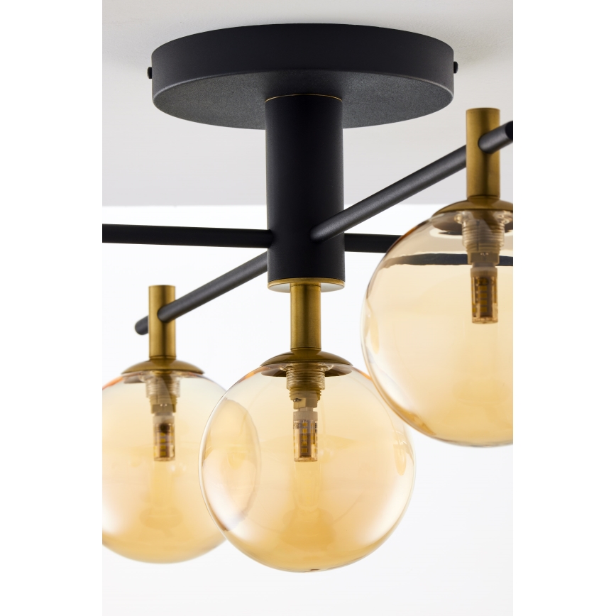 Jupiter 2032 - Felületre szerelhető csillár FIGARO 5xG9/10W/230V fekete/arany/bézs