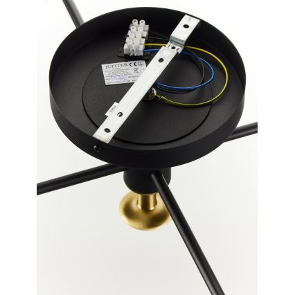 Jupiter 2032 - Felületre szerelhető csillár FIGARO 5xG9/10W/230V fekete/arany/bézs