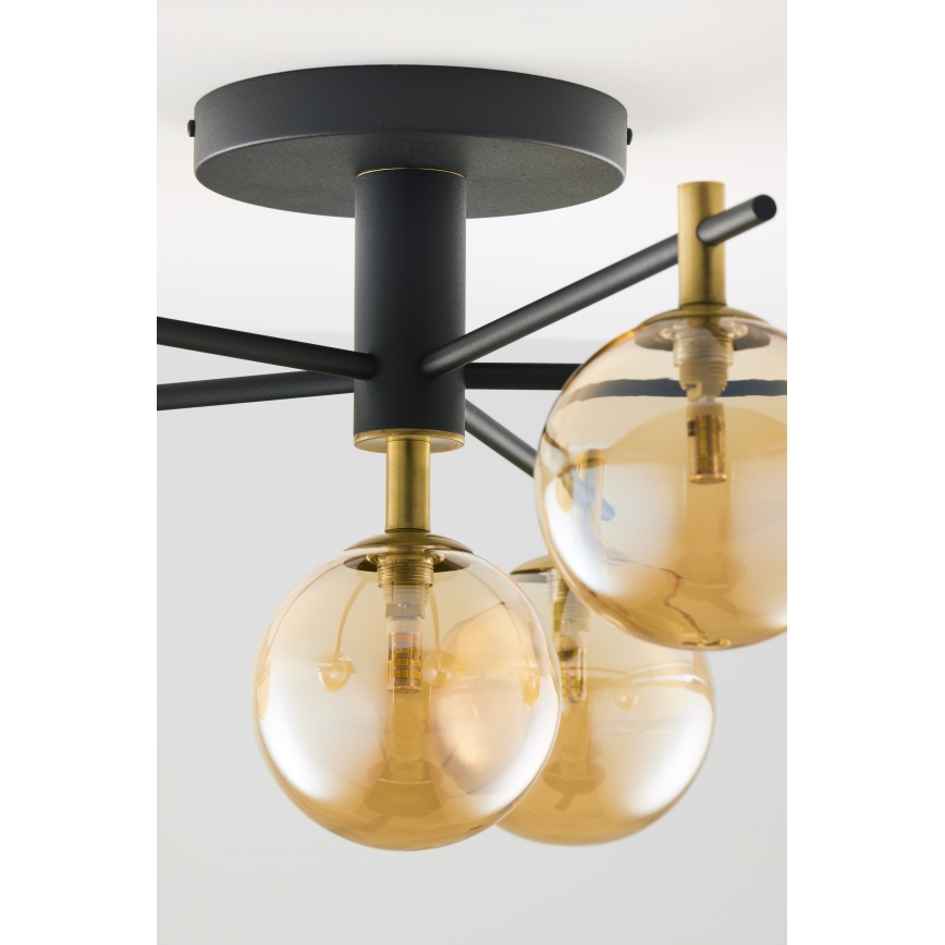 Jupiter 2033 - Felületre szerelhető csillár FIGARO 6xG9/10W/230V fekete/arany/bézs