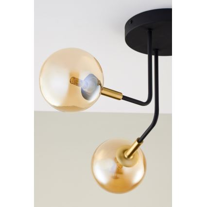 Jupiter 2037 - Felületre szerelhető csillár BURANO 3xG9/10W/230V fekete/arany/bézs