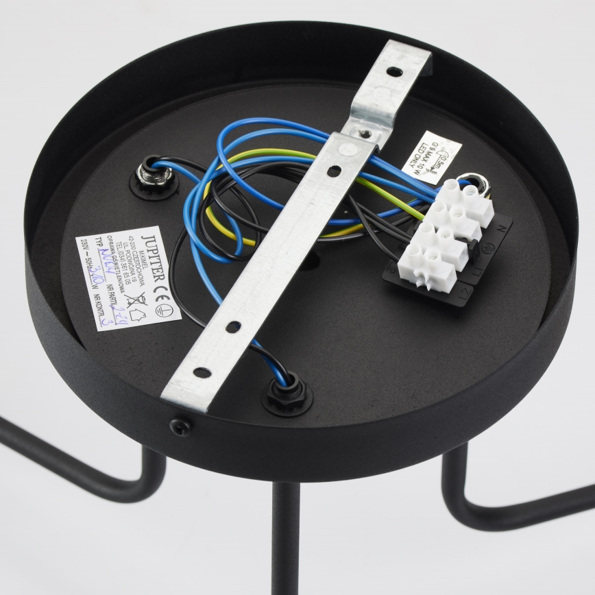 Jupiter 2037 - Felületre szerelhető csillár BURANO 3xG9/10W/230V fekete/arany/bézs