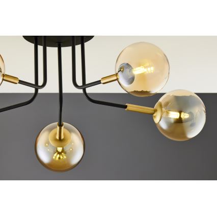 Jupiter 2038 - Felületre szerelhető csillár BURANO 5xG9/10W/230V fekete/arany/bézs