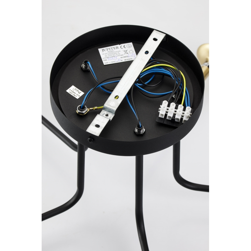 Jupiter 2040 - Felületre szerelhető csillár BURANO 5xG9/10W/230V fekete/arany/átlátszó