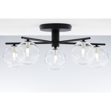 Jupiter 2046 - Felületre szerelhető csillár PRATO 5xG9/10W/230V fekete/átlátszó