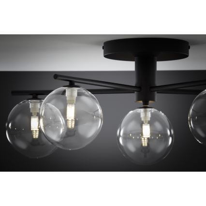 Jupiter 2046 - Felületre szerelhető csillár PRATO 5xG9/10W/230V fekete/átlátszó