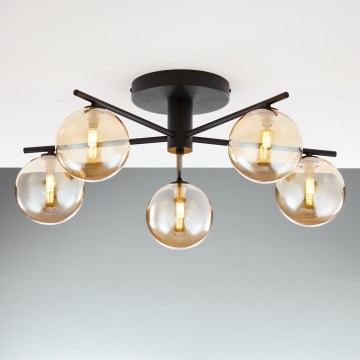 Jupiter 2047 - Felületre szerelhető csillár PRATO 5xG9/10W/230V fekete/bézs
