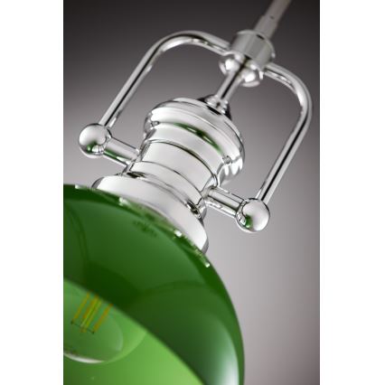 Jupiter 2071 - PLATINO rúdon függő csillár 1xE27/15W/230V zöld/fényes króm