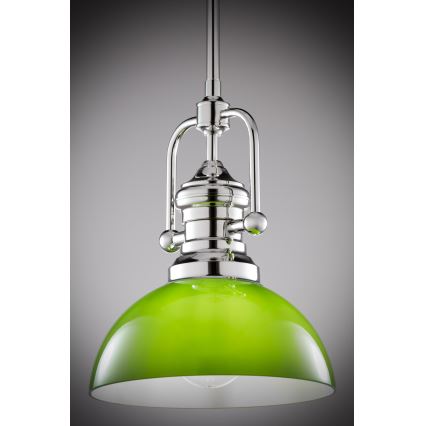 Jupiter 2071 - PLATINO rúdon függő csillár 1xE27/15W/230V zöld/fényes króm