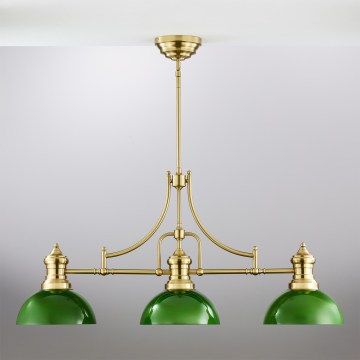 Jupiter 2074 - PLATINO rudas függeszték 3xE27/15W/230V zöld/arany