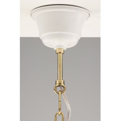 Jupiter 2084 - láncos csillár SAMBA 5xE27/15W/230V fehér/arany