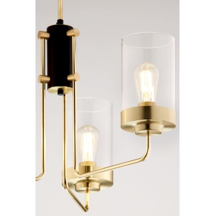 Jupiter 2087 - RAMIREZ rúdra szerelt csillár 3xE27/15W/230V arany/fekete