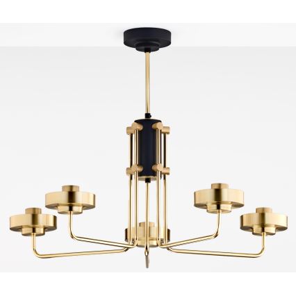 Jupiter 2088 - Rúdos csillár RAMIREZ 5xE27/15W/230V arany/fekete