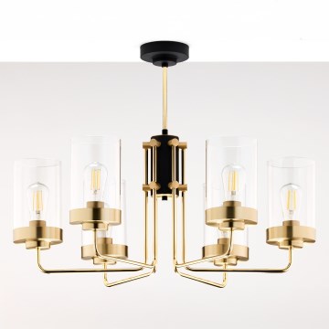 Jupiter 2089 - RAMIREZ rúddal szerelt csillár 6xE27/15W/230V arany/fekete