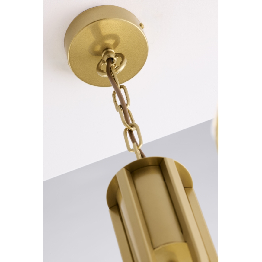 Jupiter 2093 - Láncos csillár ARTHUR 3xE27/15W/230V kék/arany