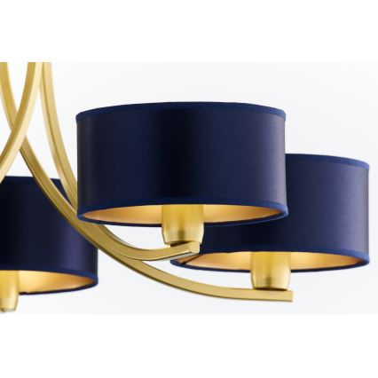 Jupiter 2094 - Láncos csillár ARTHUR 5xE27/15W/230V kék/arany