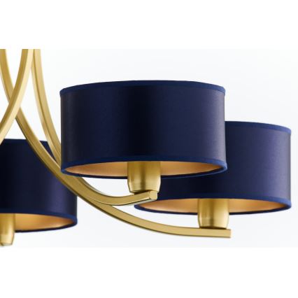 Jupiter 2094 - Láncos csillár ARTHUR 5xE27/15W/230V kék/arany