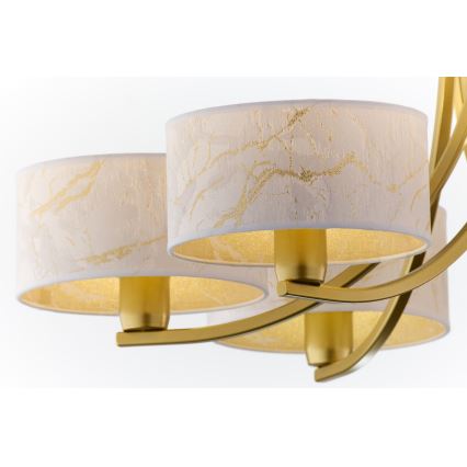 Jupiter 2098 - Láncos csillár ARTHUR 6xE27/15W/230V fehér/arany/márvány dekor