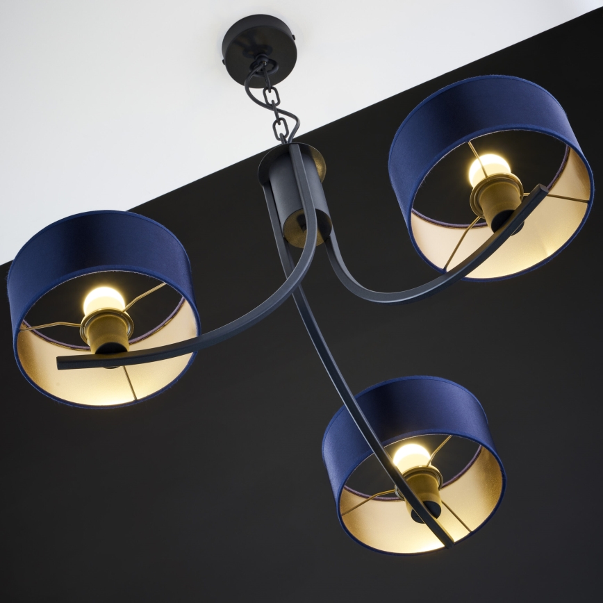 Jupiter 2099 - láncos csillár ARTHUR 3xE27/15W/230V kék/fekete