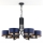 Jupiter 2102 - Láncos csillár ARTHUR 6xE27/15W/230V kék/fekete
